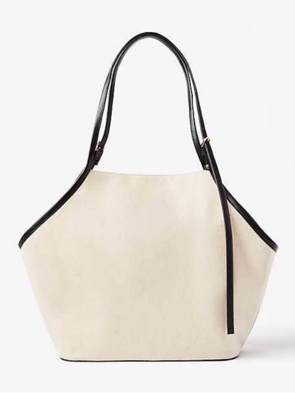 LOFT Canvas Tote with Black Trim - Women's Shoulder Bag NWT